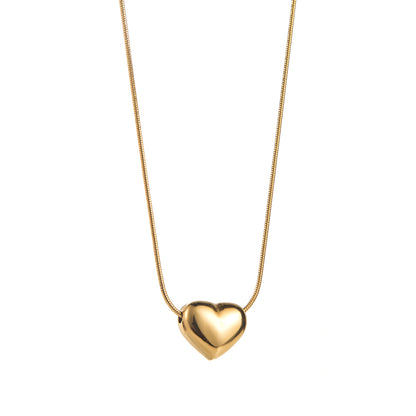 Modern Style Sweet Simple Style Heart Shape Stainless Steel Pendant Necklace