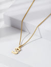 Simple Style Letter Copper Zircon 18k Gold Plated Pendant Necklace