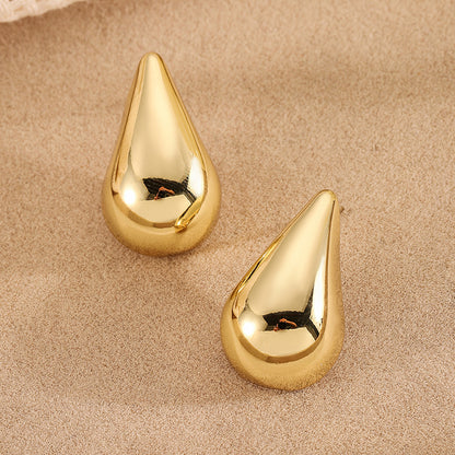 1 Pair Elegant Simple Style Water Droplets Plating Alloy Ear Studs