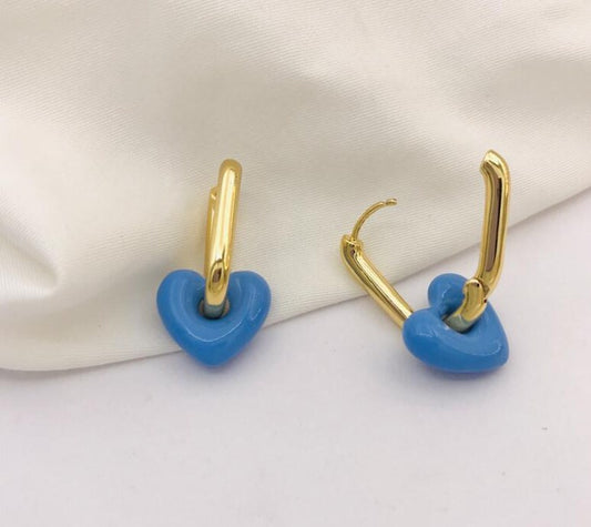 1 Pair Retro Simple Style Heart Shape Plating Brass Drop Earrings