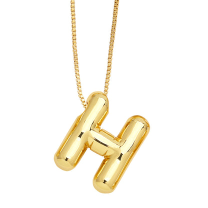 Simple Style Letter Copper Plating Pendant Necklace