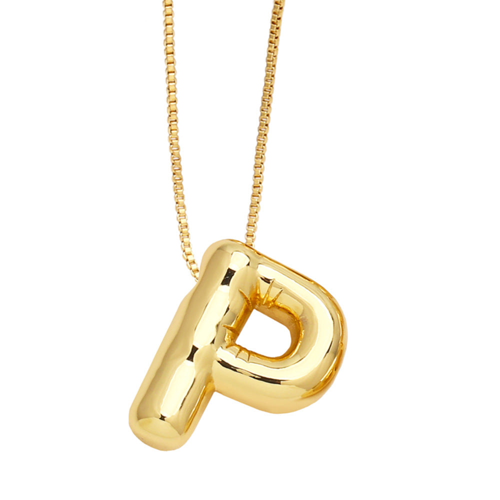 Simple Style Letter Copper Plating Pendant Necklace