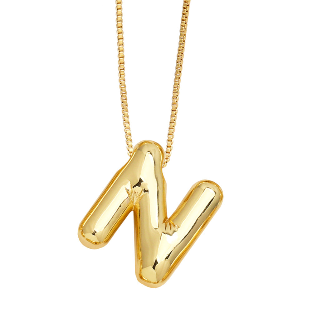 Simple Style Letter Copper Plating Pendant Necklace