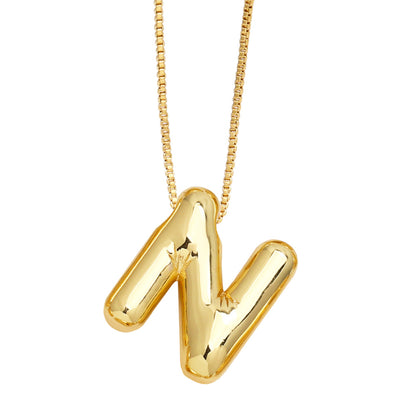 Simple Style Letter Copper Plating Pendant Necklace