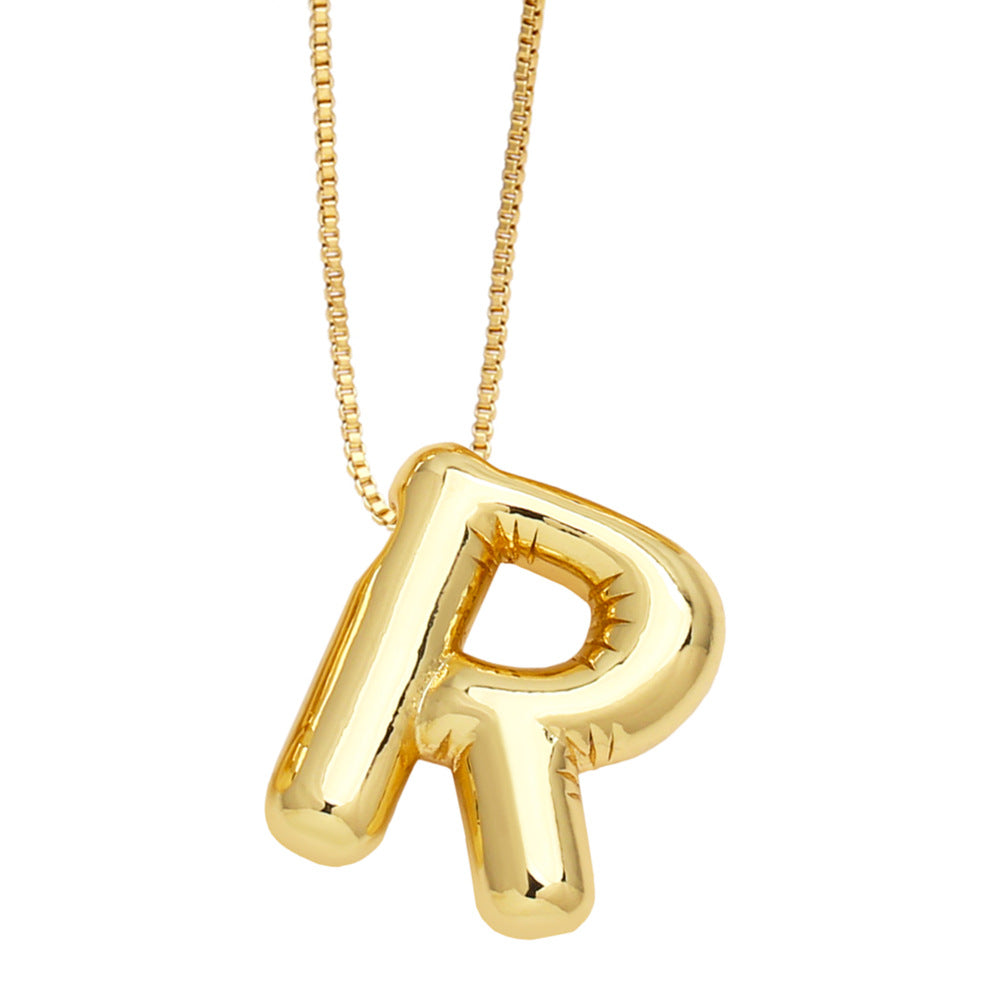 Simple Style Letter Copper Plating Pendant Necklace