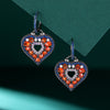 1 Pair Sweet Heart Shape Plating Inlay Copper Artificial Gemstones Drop Earrings