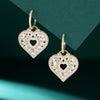 1 Pair Sweet Heart Shape Plating Inlay Copper Artificial Gemstones Drop Earrings