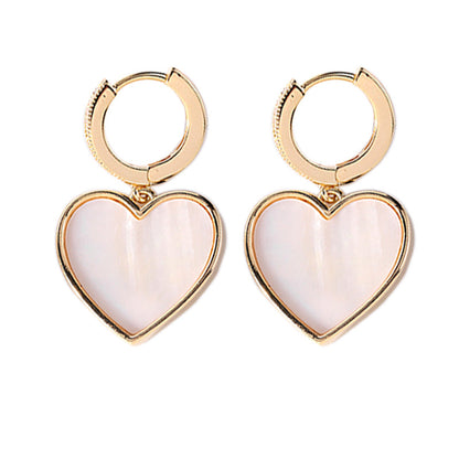 1 Pair Sweet Heart Shape Plating Inlay Copper Artificial Gemstones Drop Earrings