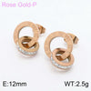 Fashion Letter Stainless Steel Plating Zircon Earrings 1 Pair