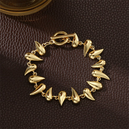 Simple Style Oversized Water Droplets Solid Color Alloy Wholesale Bracelets