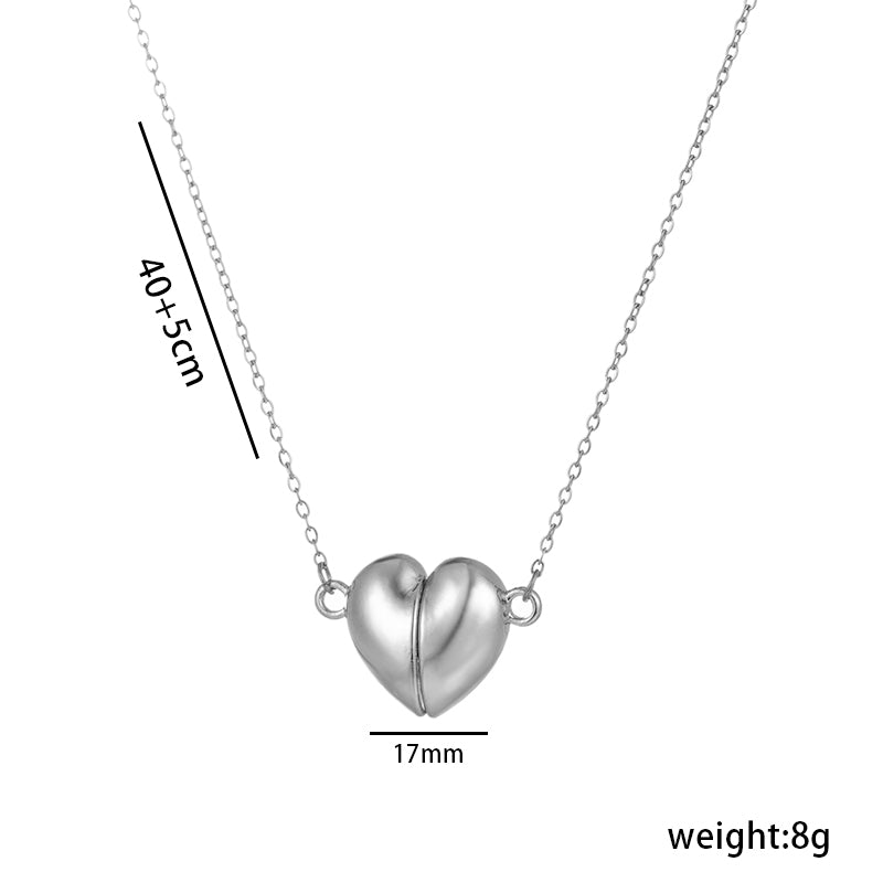 Simple Style Heart Shape Stainless Steel Plating 18k Gold Plated Pendant Necklace