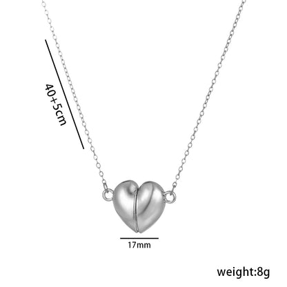 Simple Style Heart Shape Stainless Steel Plating 18k Gold Plated Pendant Necklace