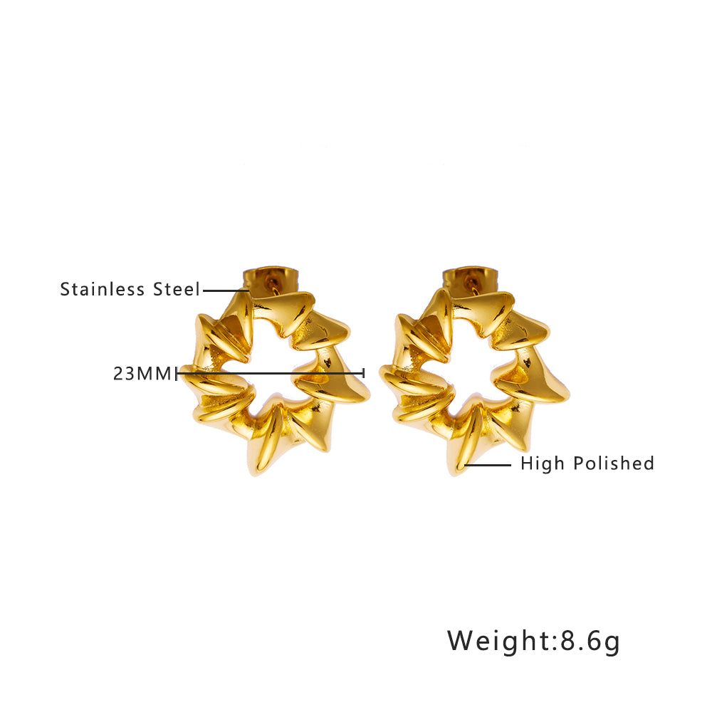 Simple Style Solid Color Titanium Steel Plating Ear Studs