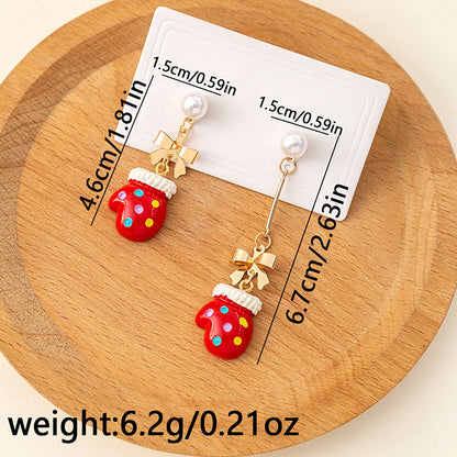 1 Pair Cartoon Style Cute Gloves Alloy Drop Earrings