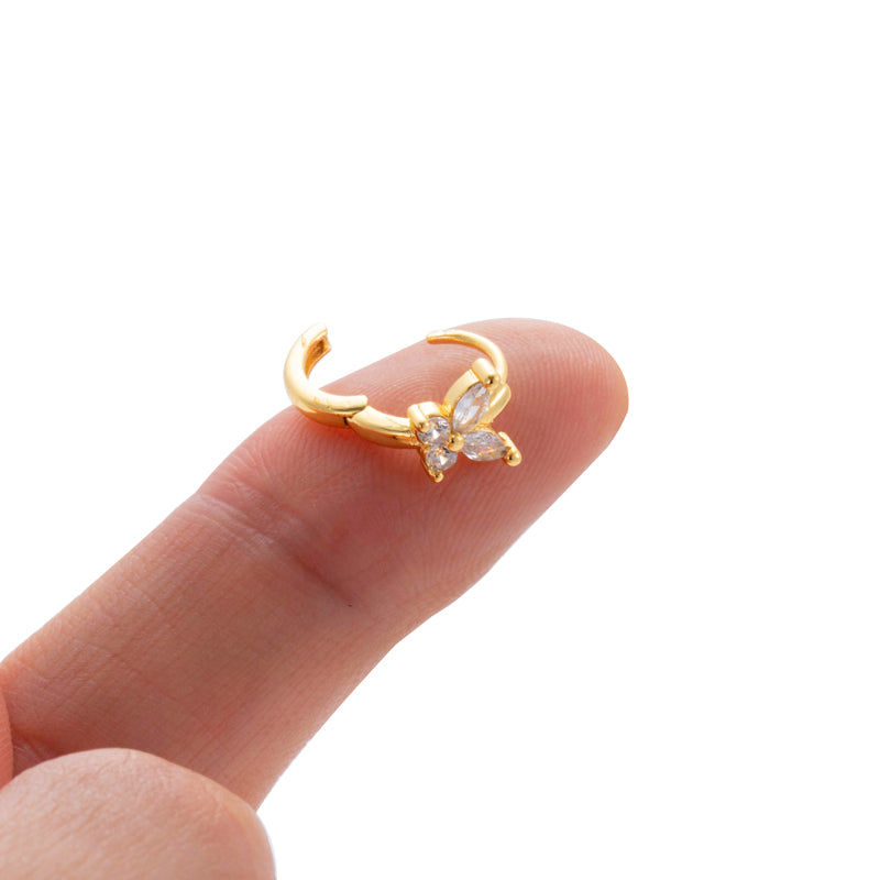 1 Piece Simple Style Classic Style Geometric Plating Inlay Copper Zircon 18k Gold Plated Ear Studs