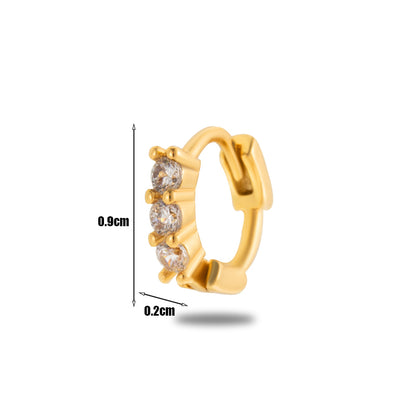 1 Piece Simple Style Classic Style Geometric Plating Inlay Copper Zircon 18k Gold Plated Ear Studs