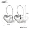 1 Pair Elegant Vintage Style Simple Style Heart Shape Plating Sterling Silver Drop Earrings