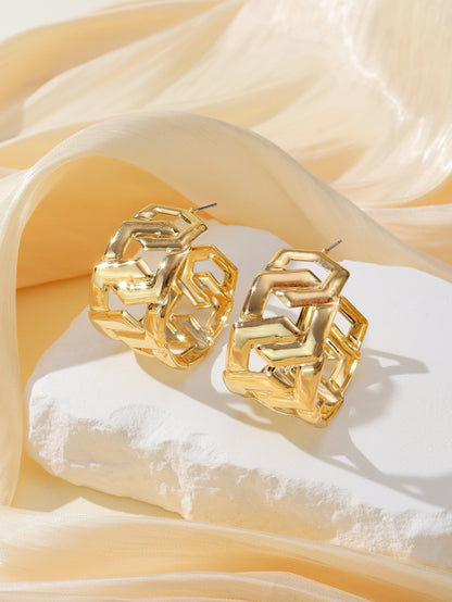 1 Pair Casual Simple Style C Shape Plating Iron 14k Gold Plated White Gold Plated Ear Studs