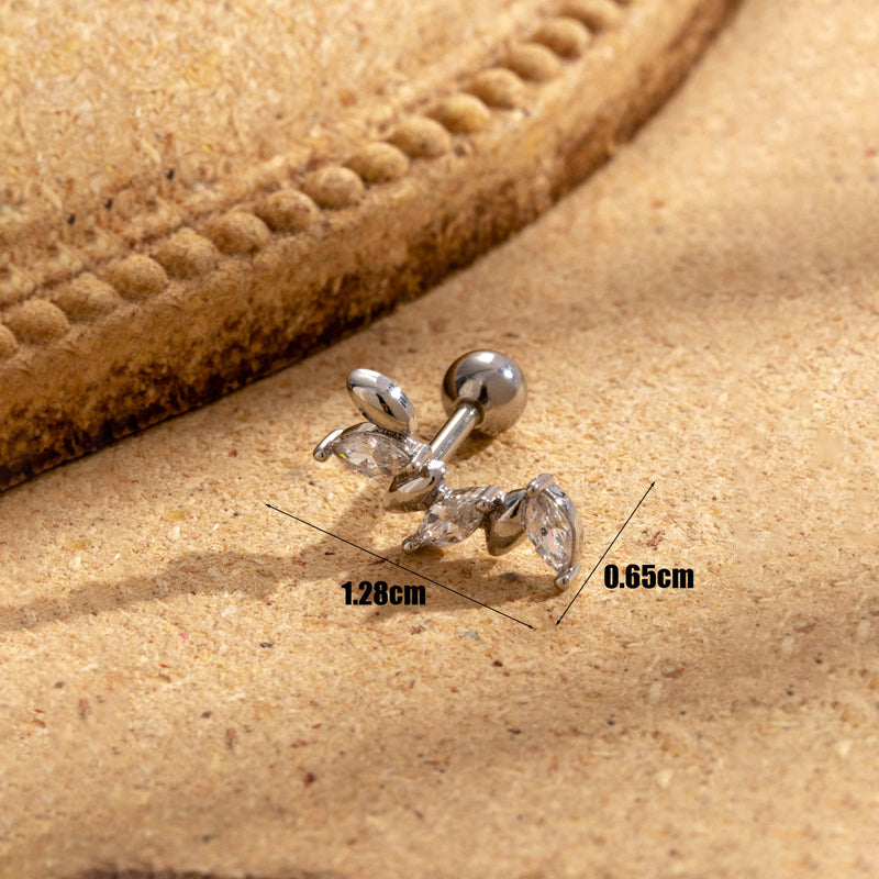 1 Piece French Style Simple Style Korean Style V Shape Cross Inlay Stainless Steel Zircon Earrings