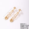 1 Pair Modern Style Paper Clip Rectangle Plating Inlay Stainless Steel Zircon White Gold Plated Gold Plated Drop Earrings