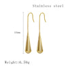 1 Pair Simple Style Water Droplets Plating Stainless Steel 18k Gold Plated Drop Earrings