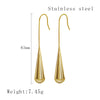 1 Pair Simple Style Water Droplets Plating Stainless Steel 18k Gold Plated Drop Earrings