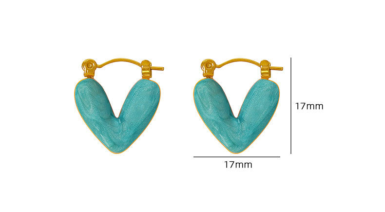 1 Pair Elegant Cute Sweet Heart Shape Plating Titanium Steel 18k Gold Plated Earrings