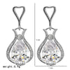 1 Pair Retro Shiny Water Droplets Vase Plating Inlay Copper Zircon White Gold Plated Drop Earrings