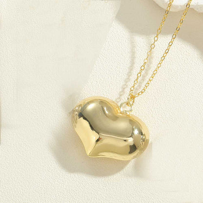 Vintage Style Simple Style Heart Shape Copper 14k Gold Plated Pendant Necklace