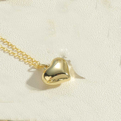 Vintage Style Simple Style Heart Shape Copper 14k Gold Plated Pendant Necklace