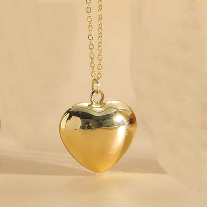 Vintage Style Simple Style Heart Shape Copper 14k Gold Plated Pendant Necklace