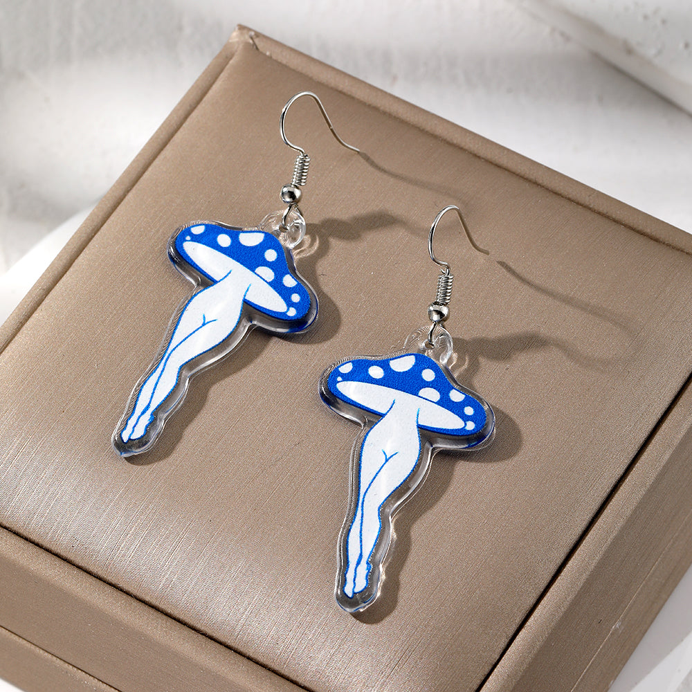 1 Pair Casual Cute Simple Style Mushroom Arylic Drop Earrings