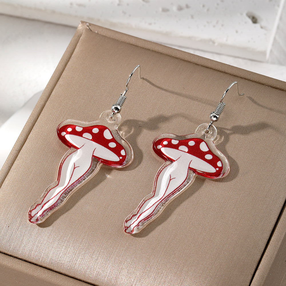 1 Pair Casual Cute Simple Style Mushroom Arylic Drop Earrings