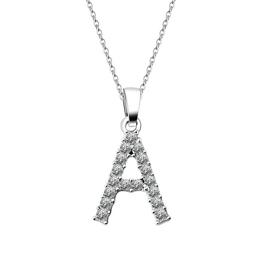 Simple Style Letter Alloy Inlay Rhinestones Women's Pendant Necklace