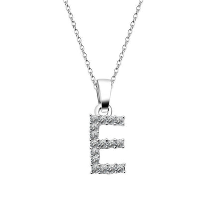 Simple Style Letter Alloy Inlay Rhinestones Women's Pendant Necklace