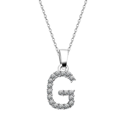 Simple Style Letter Alloy Inlay Rhinestones Women's Pendant Necklace