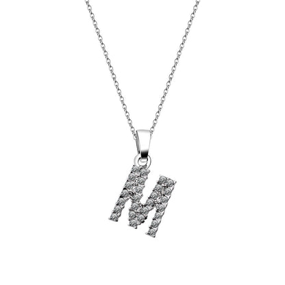 Simple Style Letter Alloy Inlay Rhinestones Women's Pendant Necklace