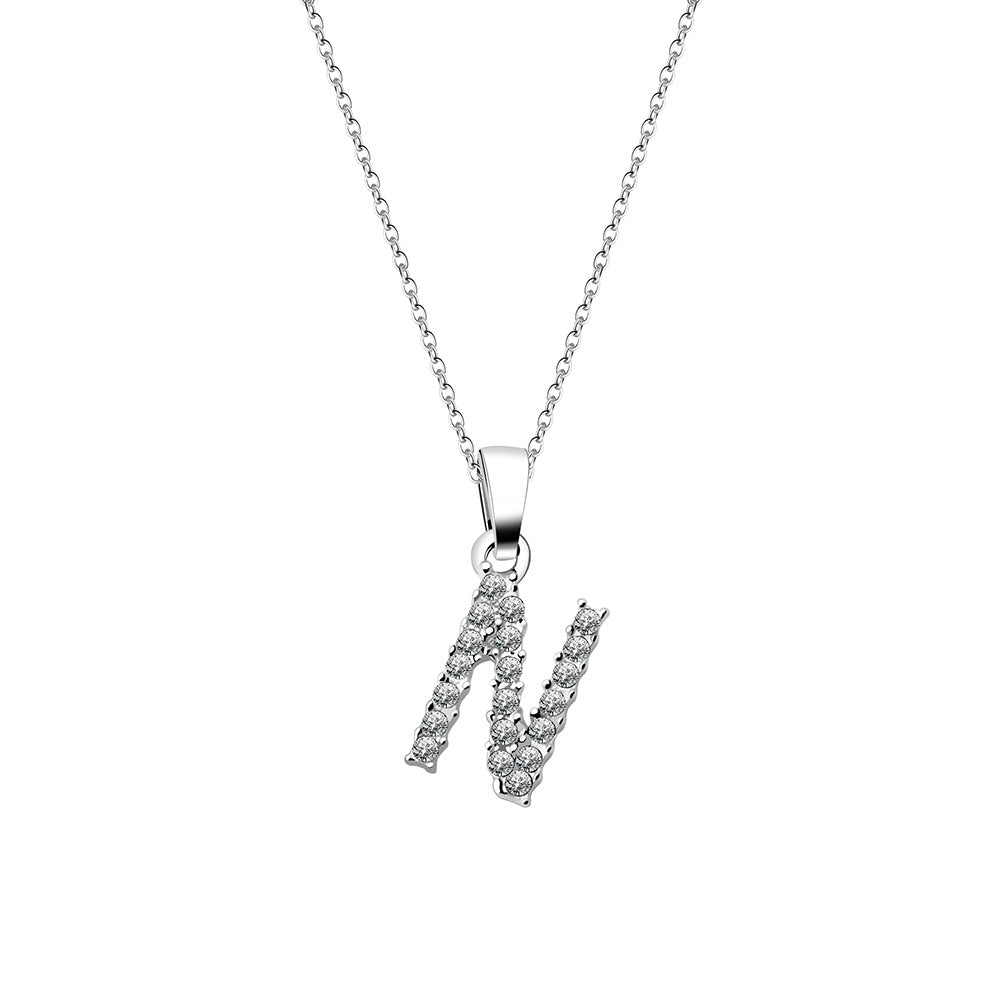 Simple Style Letter Alloy Inlay Rhinestones Women's Pendant Necklace