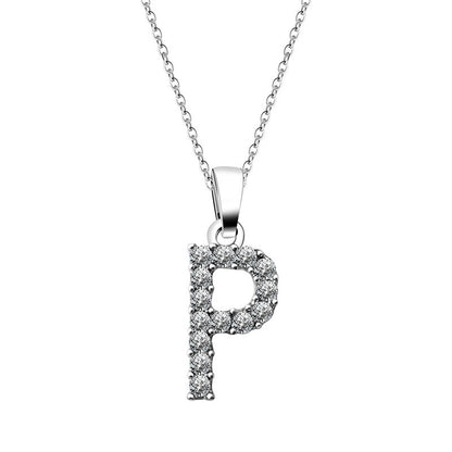 Simple Style Letter Alloy Inlay Rhinestones Women's Pendant Necklace