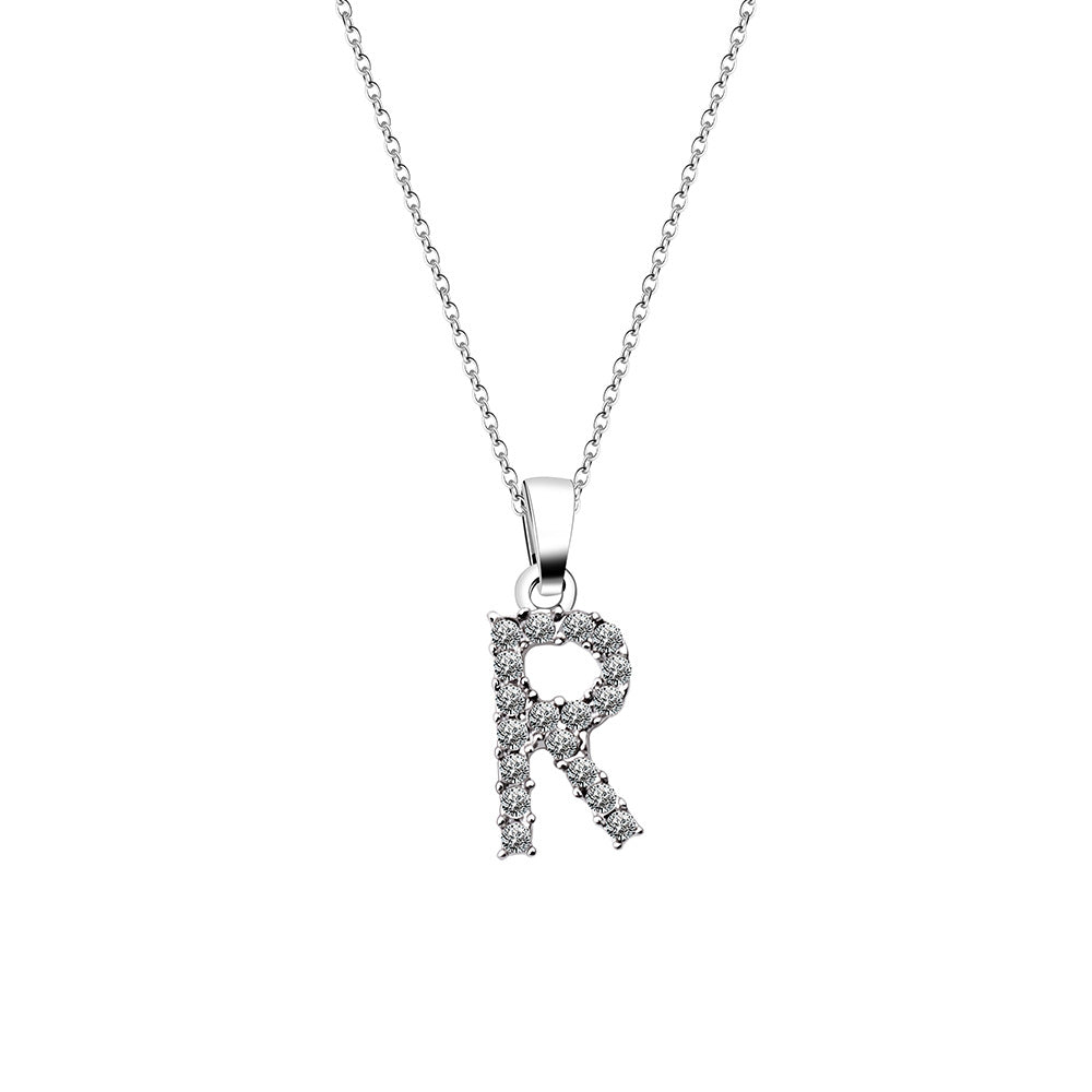 Simple Style Letter Alloy Inlay Rhinestones Women's Pendant Necklace