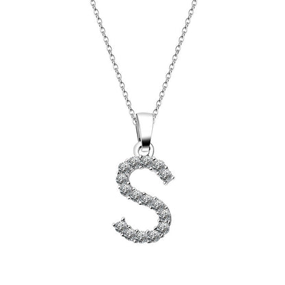 Simple Style Letter Alloy Inlay Rhinestones Women's Pendant Necklace