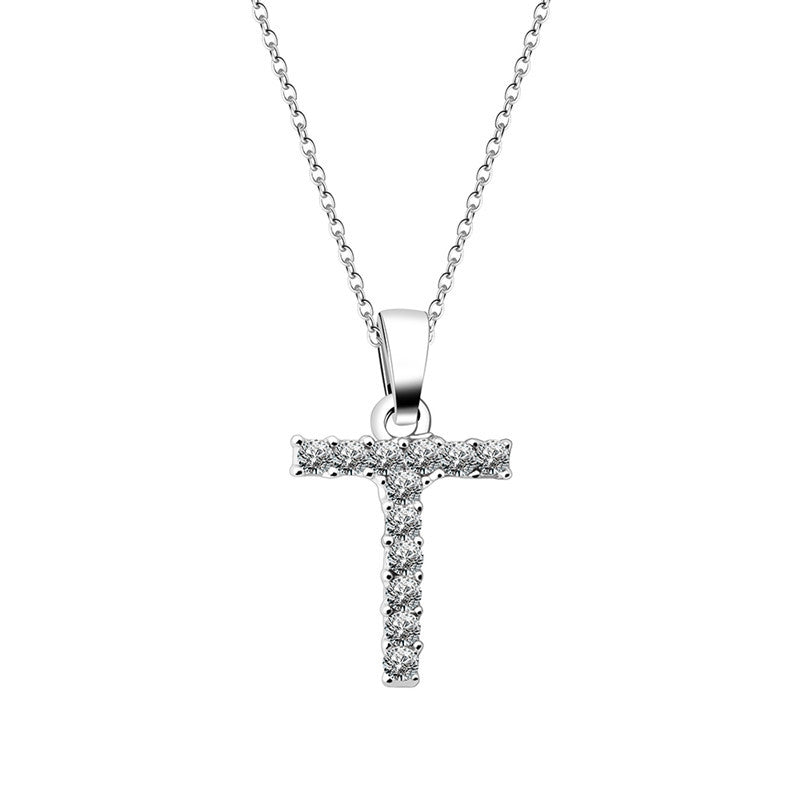 Simple Style Letter Alloy Inlay Rhinestones Women's Pendant Necklace