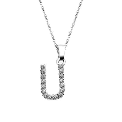 Simple Style Letter Alloy Inlay Rhinestones Women's Pendant Necklace