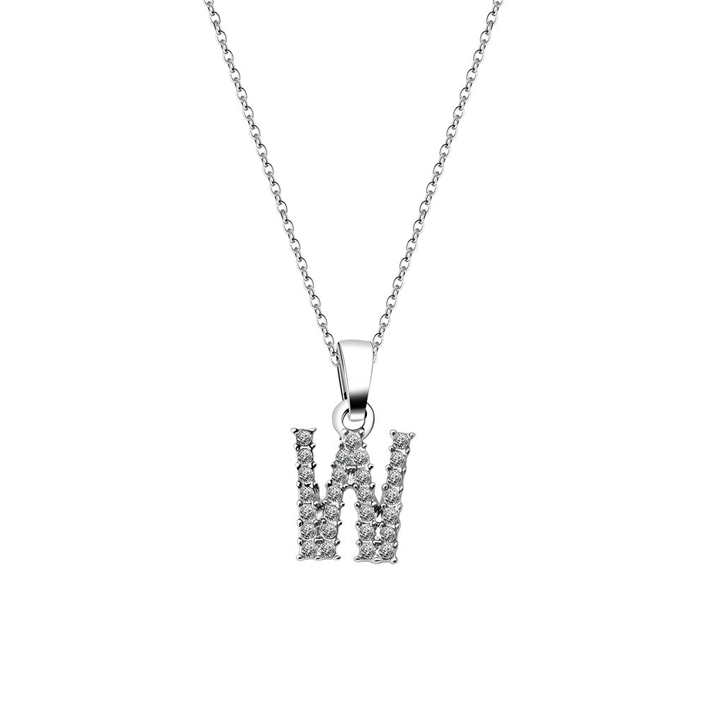 Simple Style Letter Alloy Inlay Rhinestones Women's Pendant Necklace