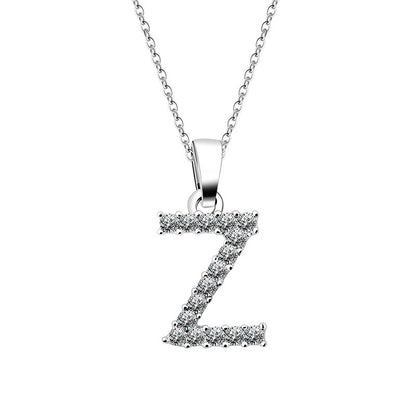 Simple Style Letter Alloy Inlay Rhinestones Women's Pendant Necklace