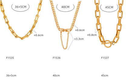 Hip-hop Simple Style Solid Color Titanium Steel Plating Bracelets Necklace
