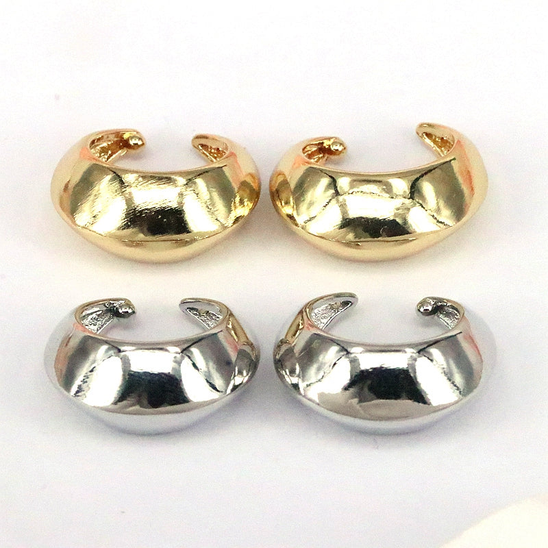 1 Pair Retro Simple Style Solid Color Solid Color Plating Inlay Copper 18k Gold Plated Ear Cuffs