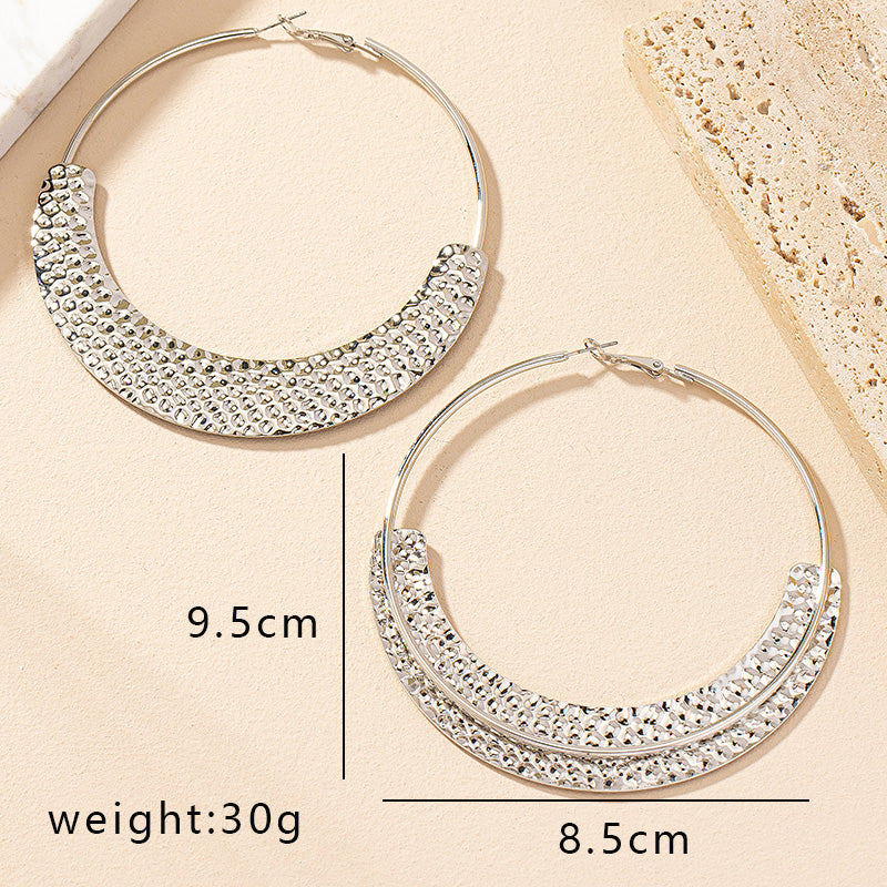 1 Pair Streetwear Circle Plating Iron Hoop Earrings