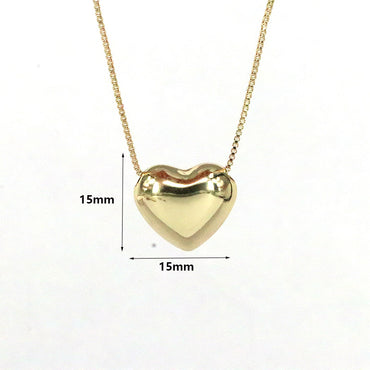 Ig Style Simple Style Heart Shape Copper Plating Gold Plated Necklace
