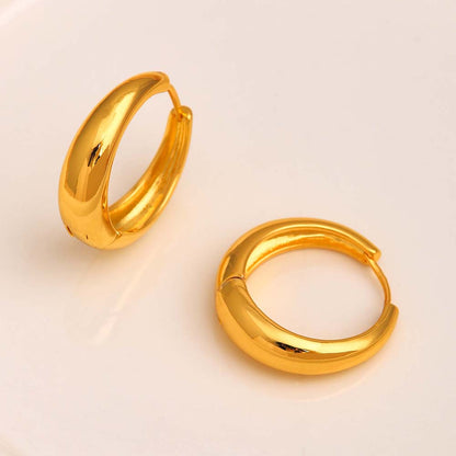 1 Pair Ig Style Simple Style Solid Color Plating Copper 18k Gold Plated Hoop Earrings